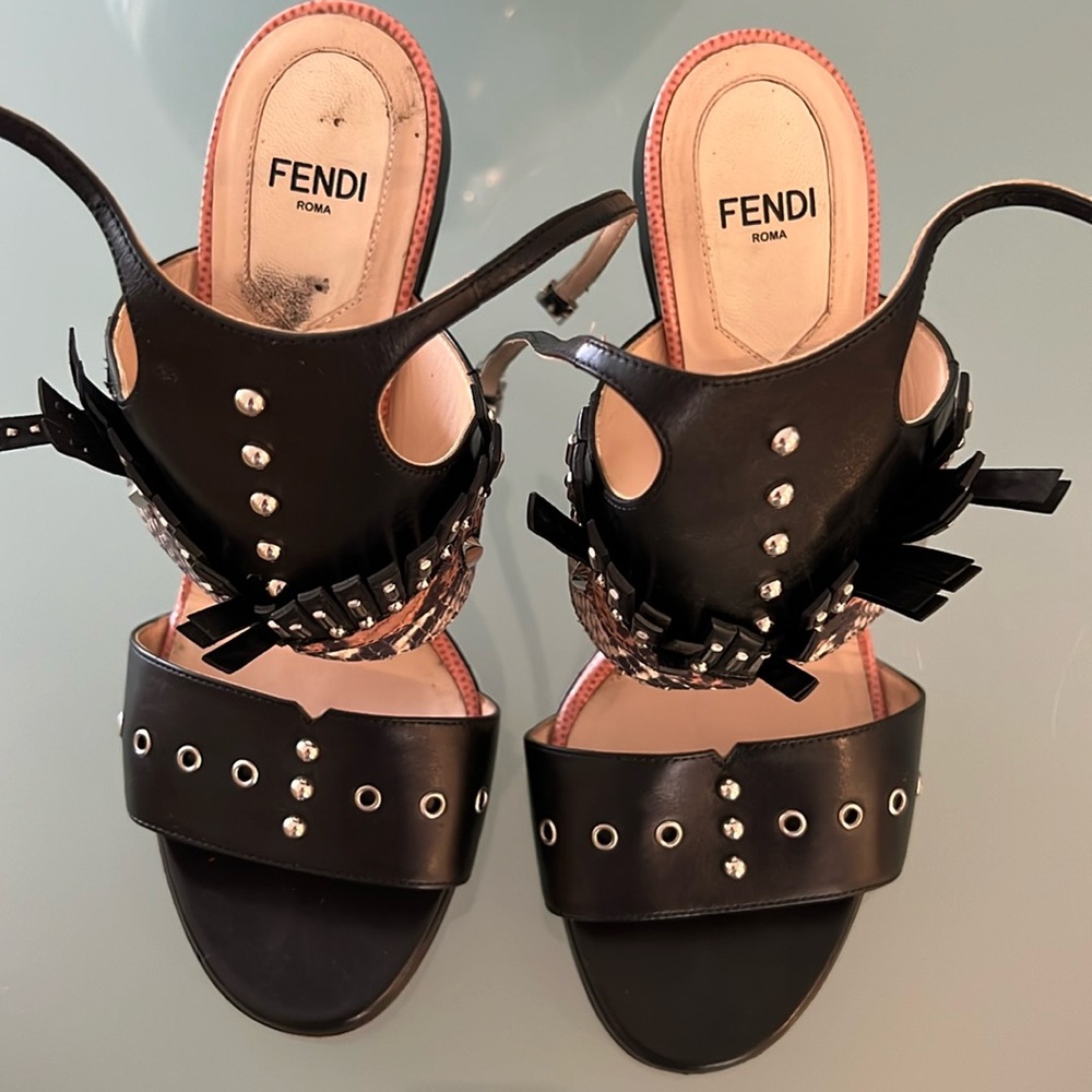 Fendi Bug embossed sandals. Great condition
